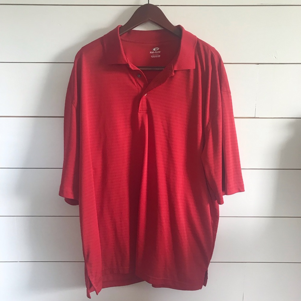 4/$25 Top Flight Men’s Red Polo XXL